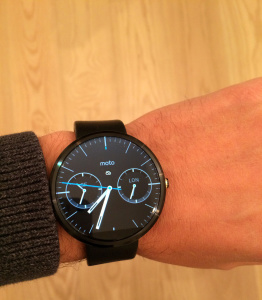 Moto 360 on hand image via  Flickr 