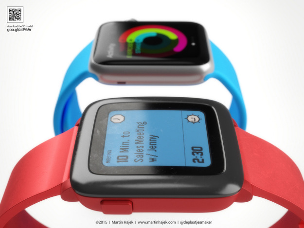 Comparison Between Apple Watch and New Pebble Time