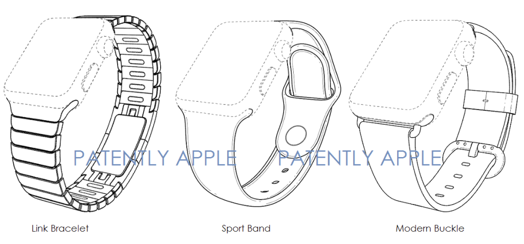 Apple Patented 3 Designs of Their Belts: Sport Band, Link Bracelete and Classic Buckle