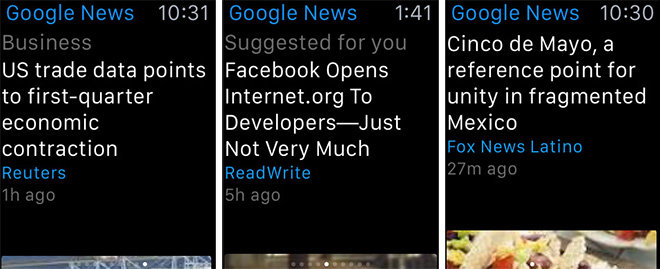 Google News and Weather Apps is Updated to be Compatible with Apple Watch
