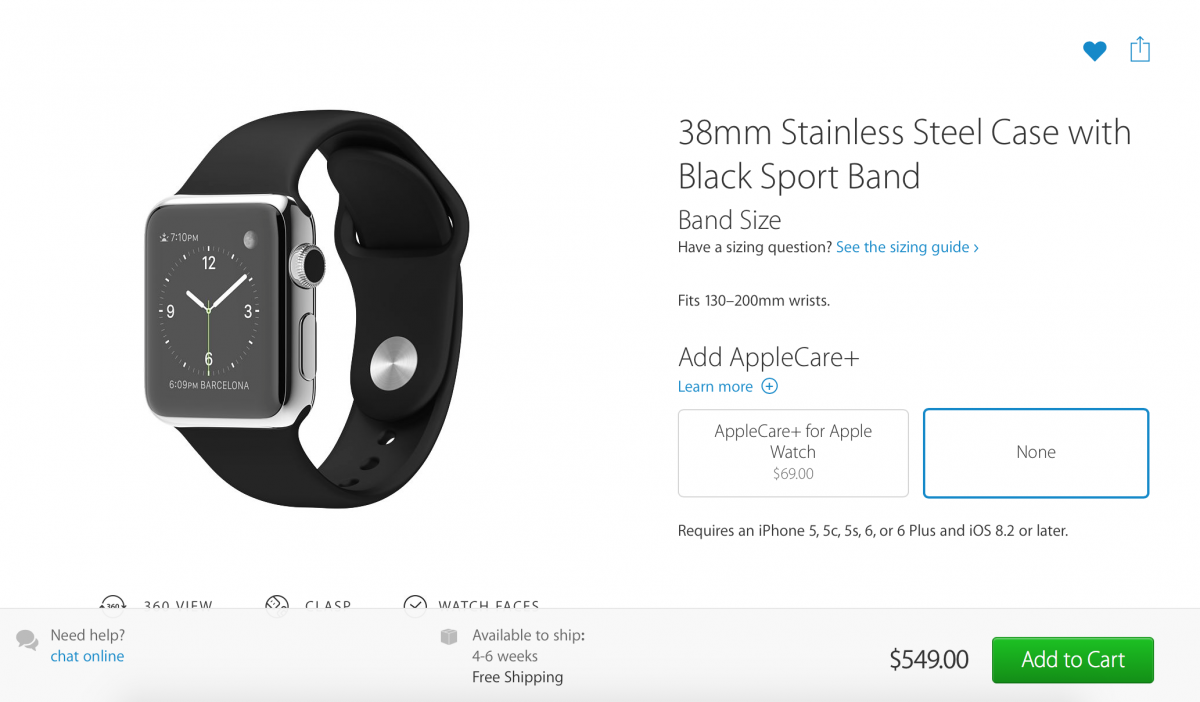 Most 42mm Apple Watch Already Waiting Period of July