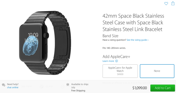 Shipping Times for Many Apple Watch Improve from July to June