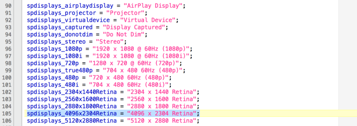 The Code in El Capitan reveal the presence of iMac 4K