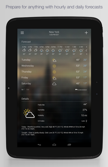 yahoo weather app