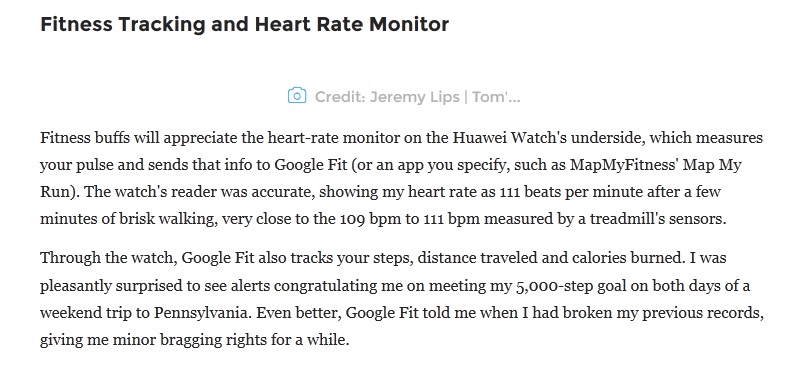 Huawei Watch heart rate monitor