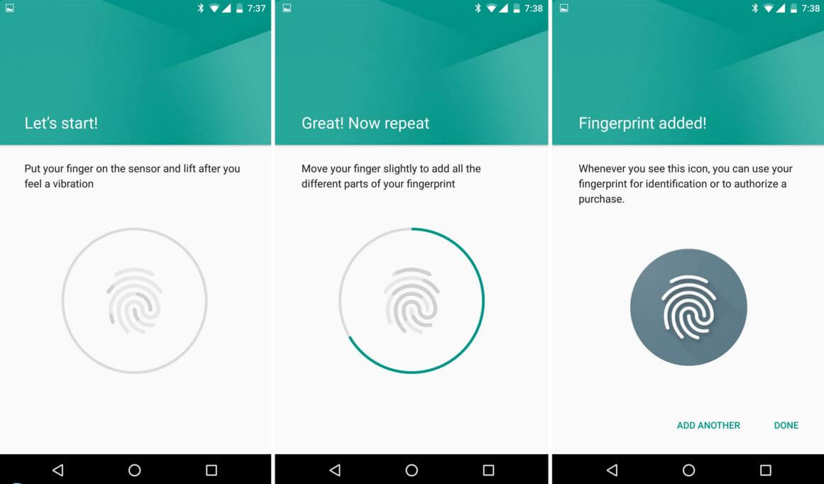 nexus 6p fingerprint setup