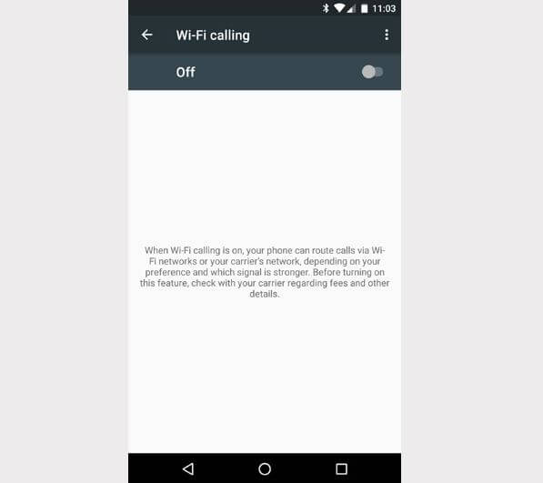 nexus 5x wifi calling