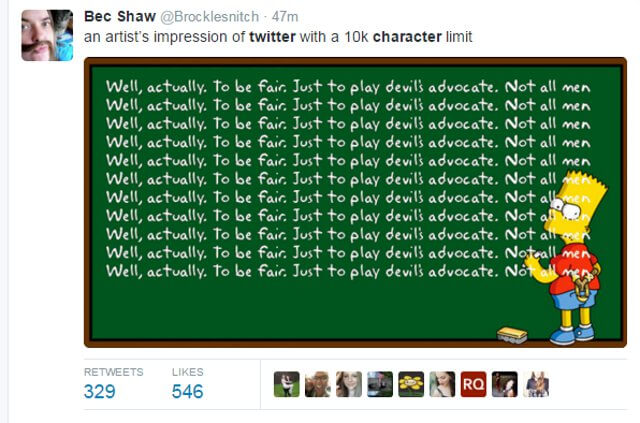 Funny Meme Chides 10 Thousand Twitter Character