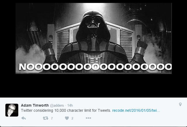 Funny Meme Chides 10 Thousand Twitter Character