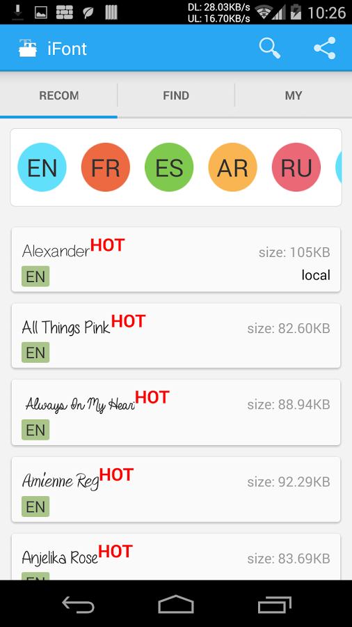 Font Application for Android - ifont