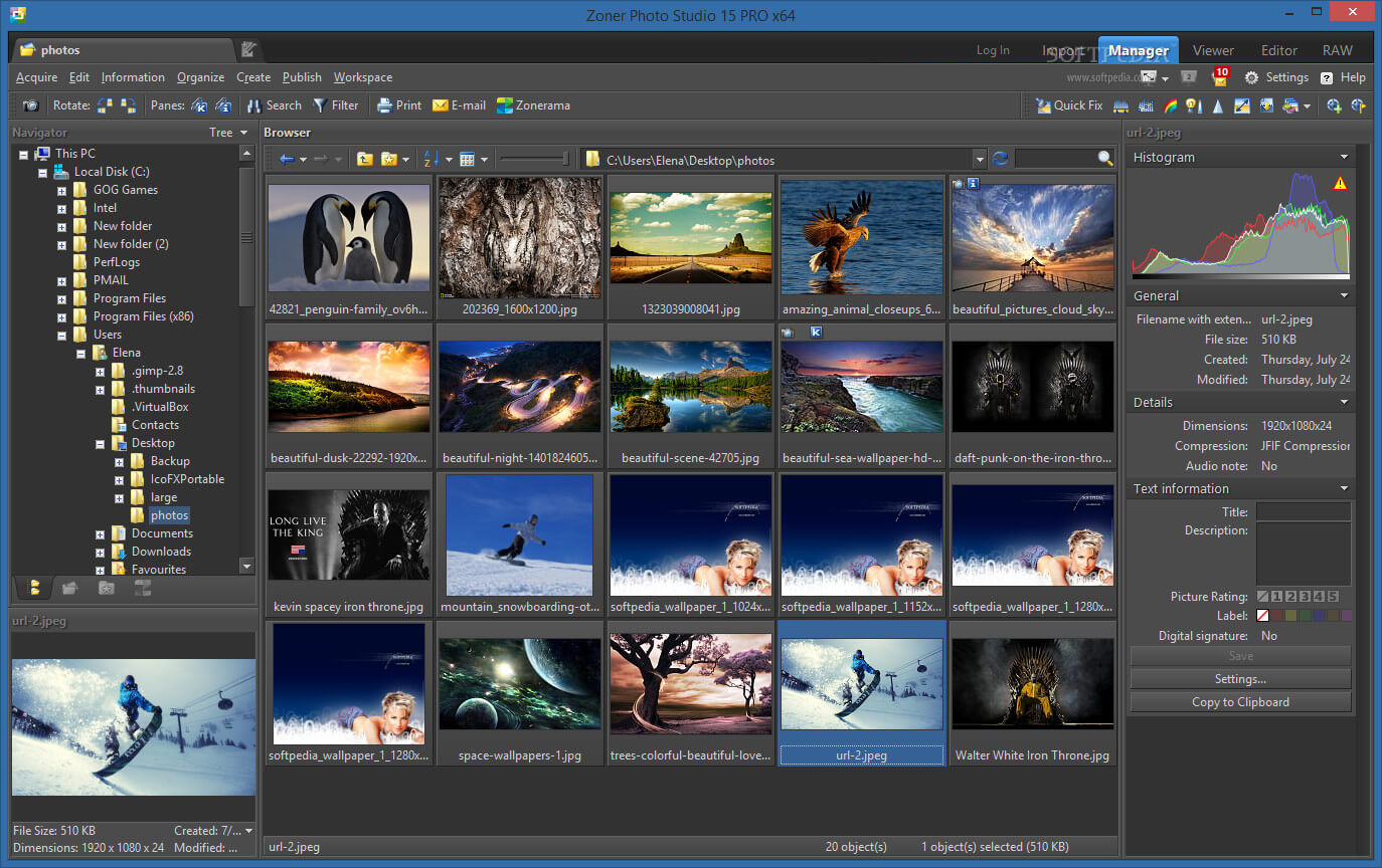 Zoner Photo Studio - manager 1