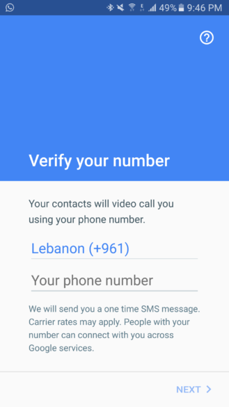 google-duo-verify-number
