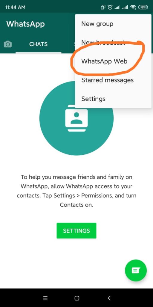 WhatsApp web