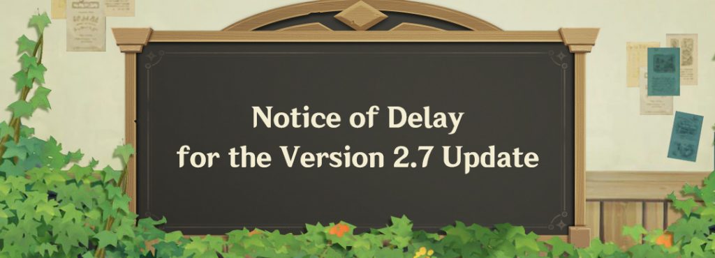 Genshin Impact 2.7 Updates