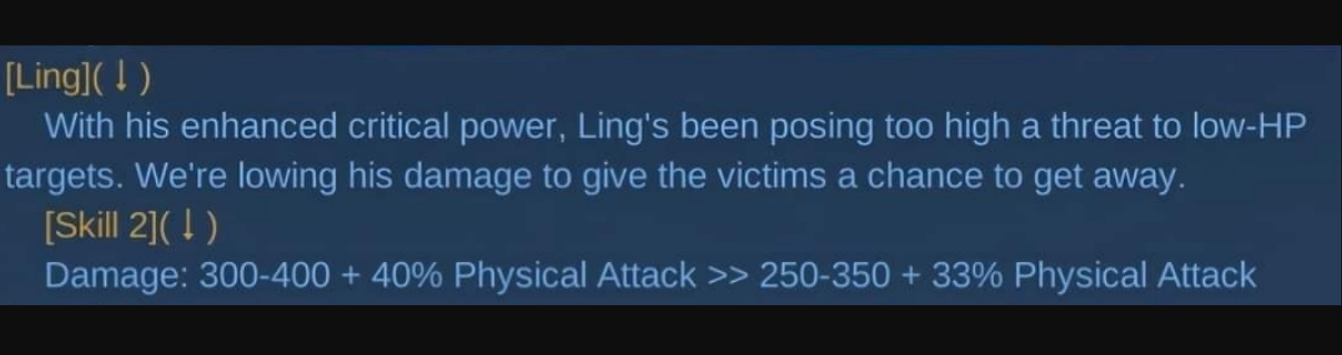 Ling Nerfs