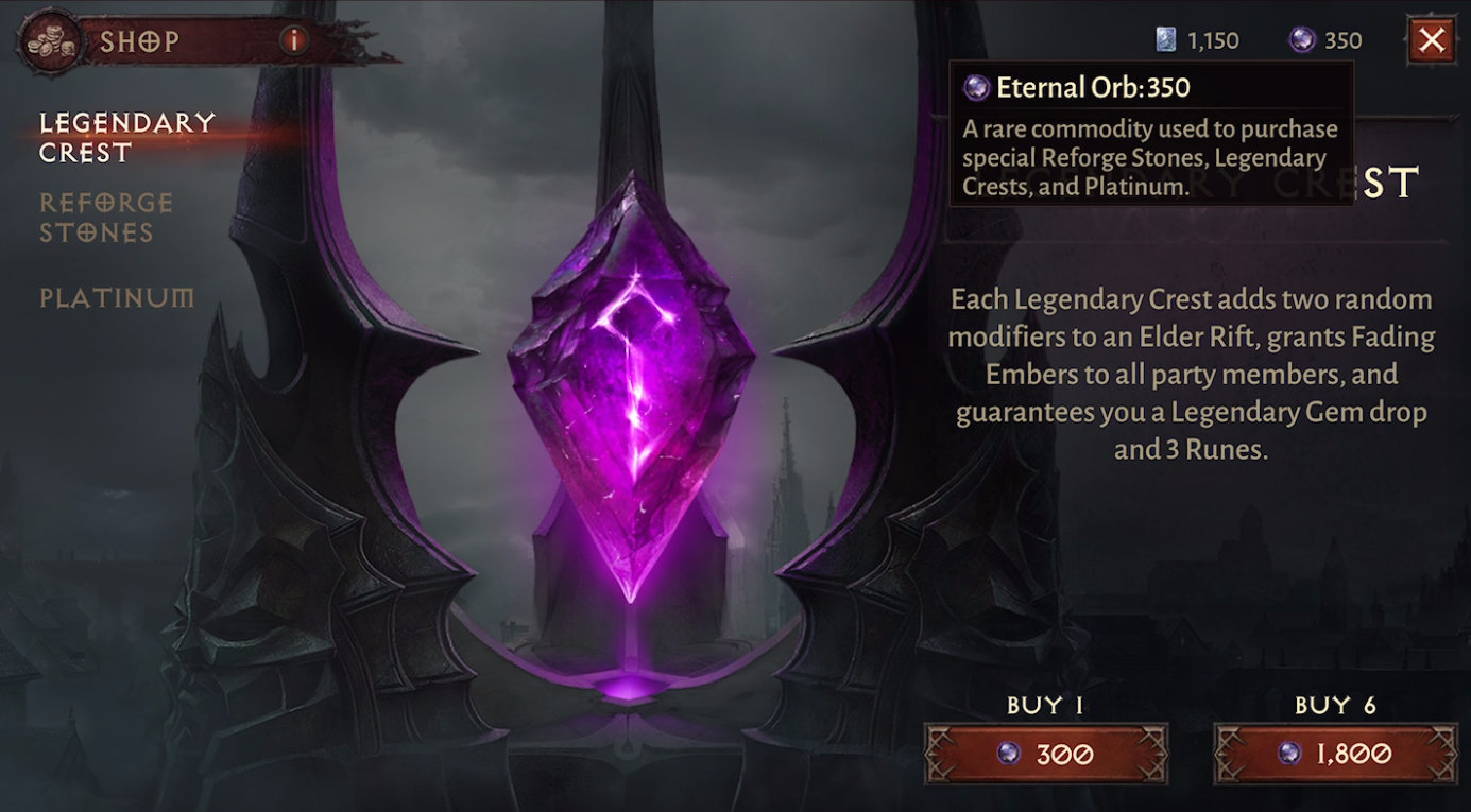 Diablo Immortal Legendary Gems