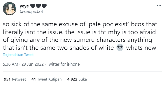Genshin Impact Whitewashing Sumeru