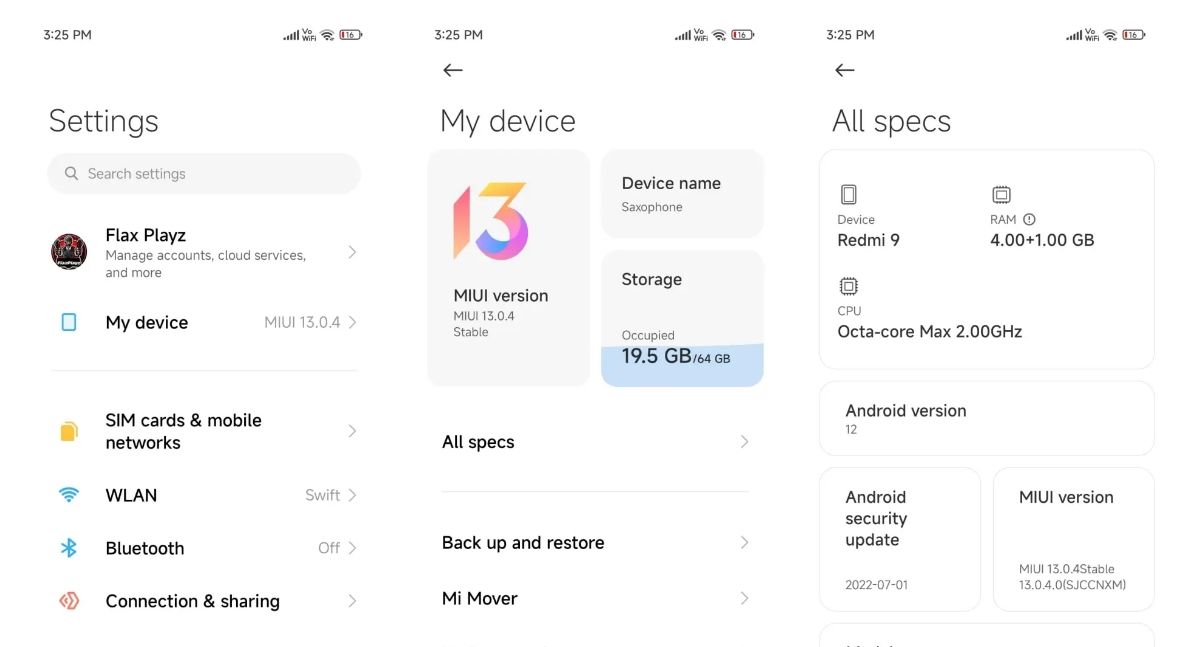 Redmi 9 MIUI 13