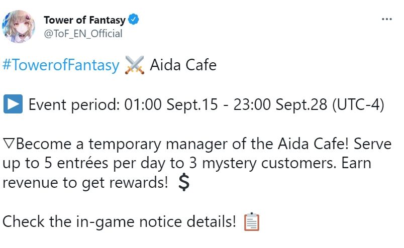 Tower of Fantasy Aida Cafe
