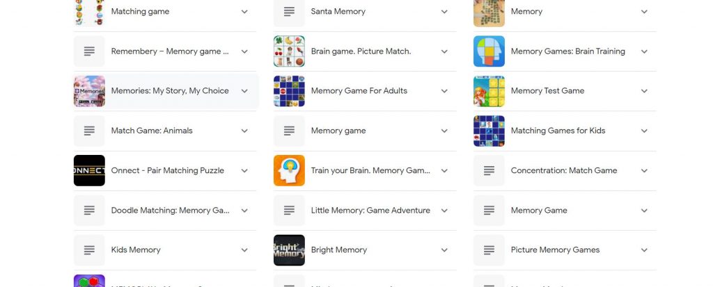 Google Memory Games