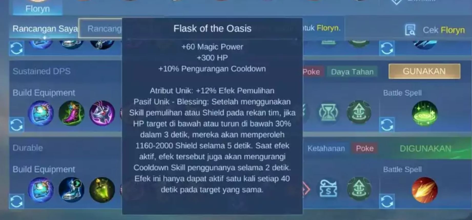 In the delicate balance of powers and defenses, support items have always held a special place, especially with the new item Flask of The Oasis in MLBB.