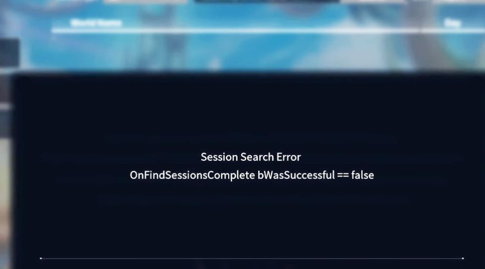 Palworld Session Search Error