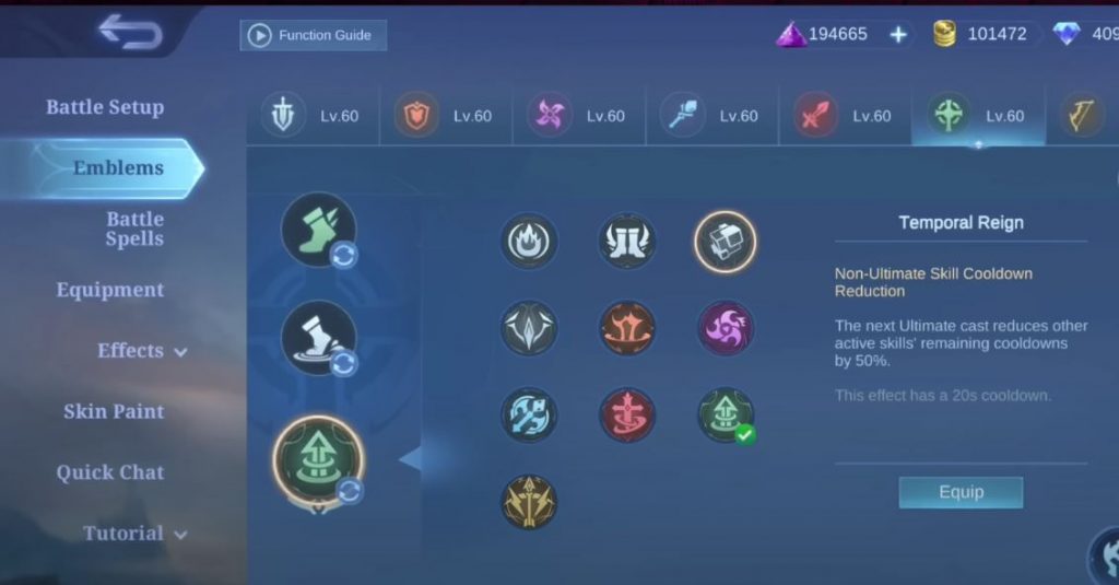 Temporal Reign Mobile Legends