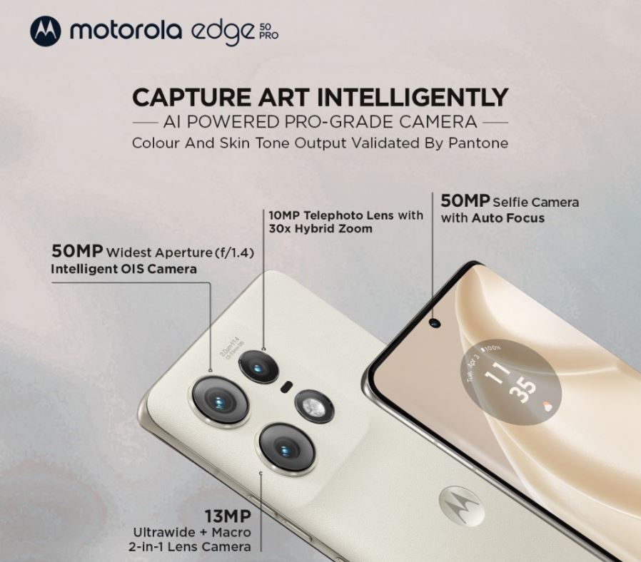 Motorola Add New Color to the Edge 50 Pro called Vanilla Cream