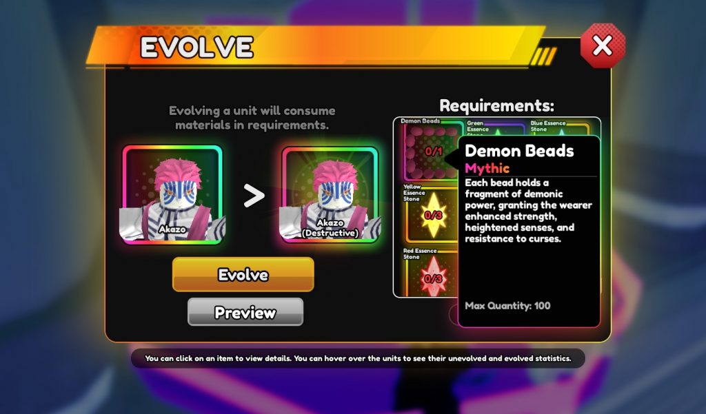 Anime Vanguards Demon Beads