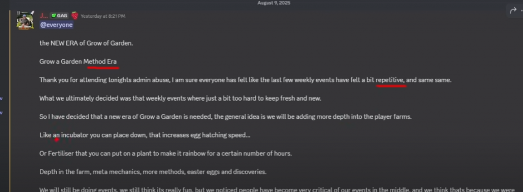 Grow a Garden Might Not Be Getting Weekly Updates Anymore!