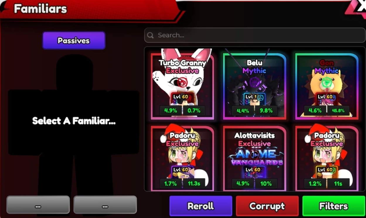 Anime Vanguards Familiar or Pets Corruption Guide, How It Works!