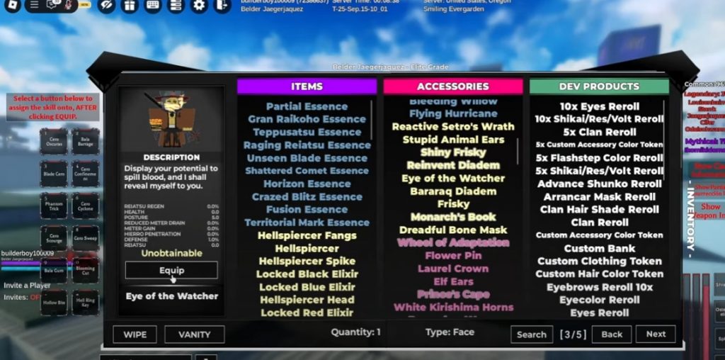 Type Soul How To Get Eye Of Watcher Secret ESP Item Guide