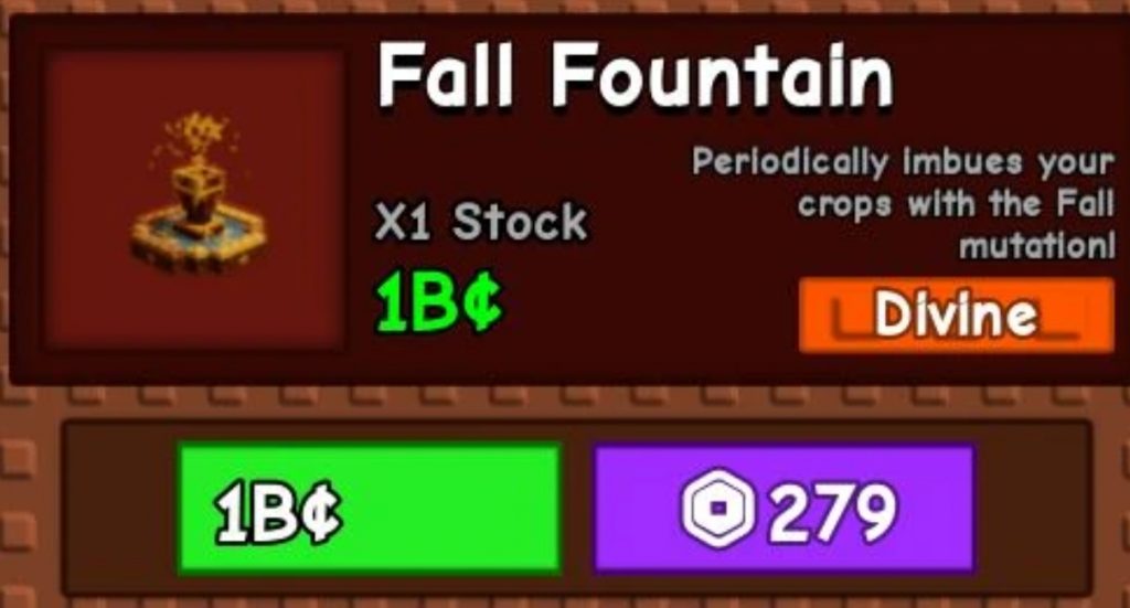 Grow a Garden – How to Get and Use Fall Fountain Guide