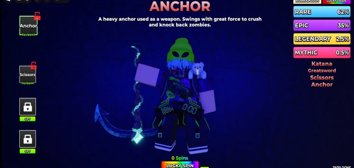 Anchor in Hunty Zombies: How to Get It & Is It Good?