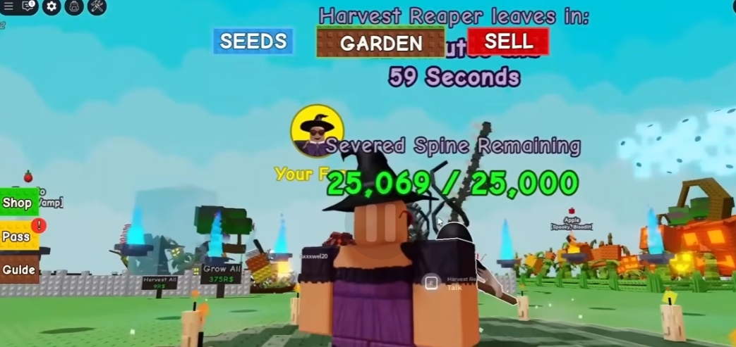 Grow a Garden Guide How to Summon the Severed Spine in the Harvest Reaper Event