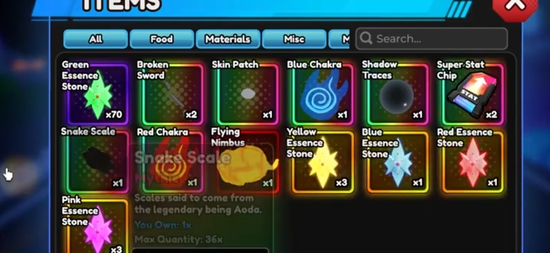 How to Get Snake Scale for Sasuke Evolution Items in Anime Vanguards