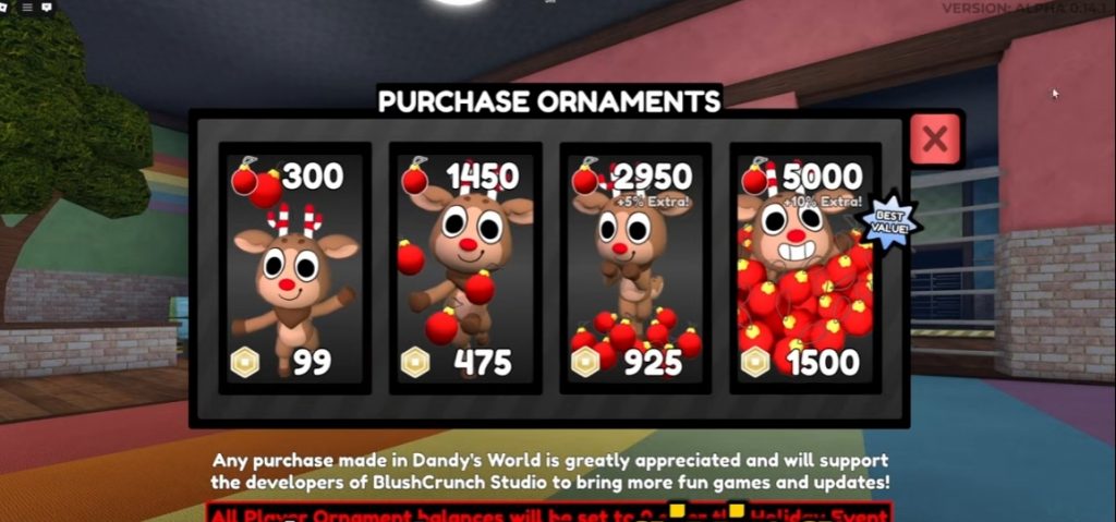 How to Get and Farm Ornaments Dandy's World Guide!