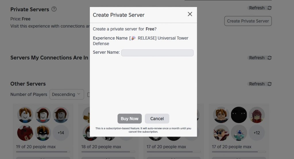 How to Create and Use a Private Server in Universal Tower Defense