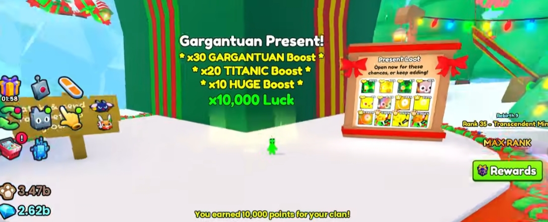 How to Get Max Gargantuan Present Luck Pet Simulator 99
