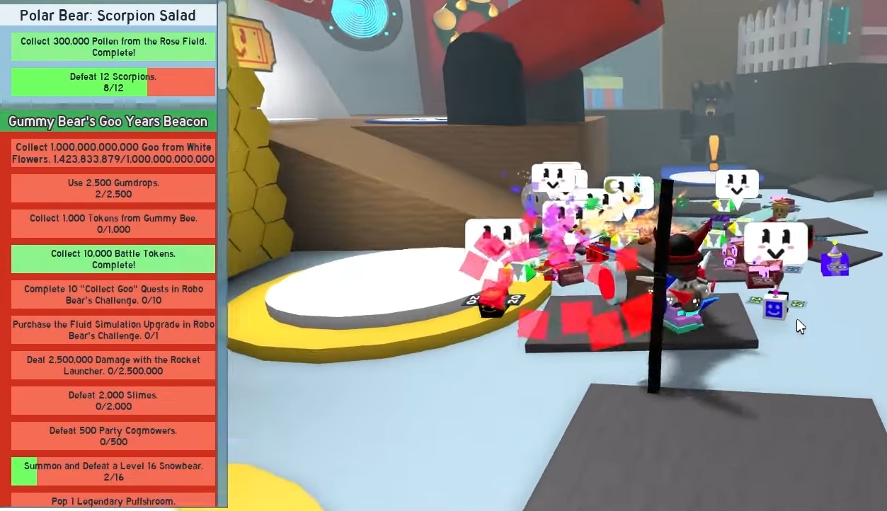 How to Complete Gummy Bear’s Beesmas Questline Bee Swarm Simulator Guide!