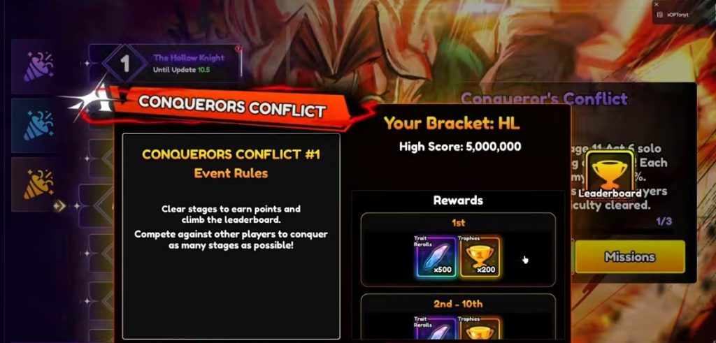 Conqueror’s Conflict Guide in Anime Vanguards