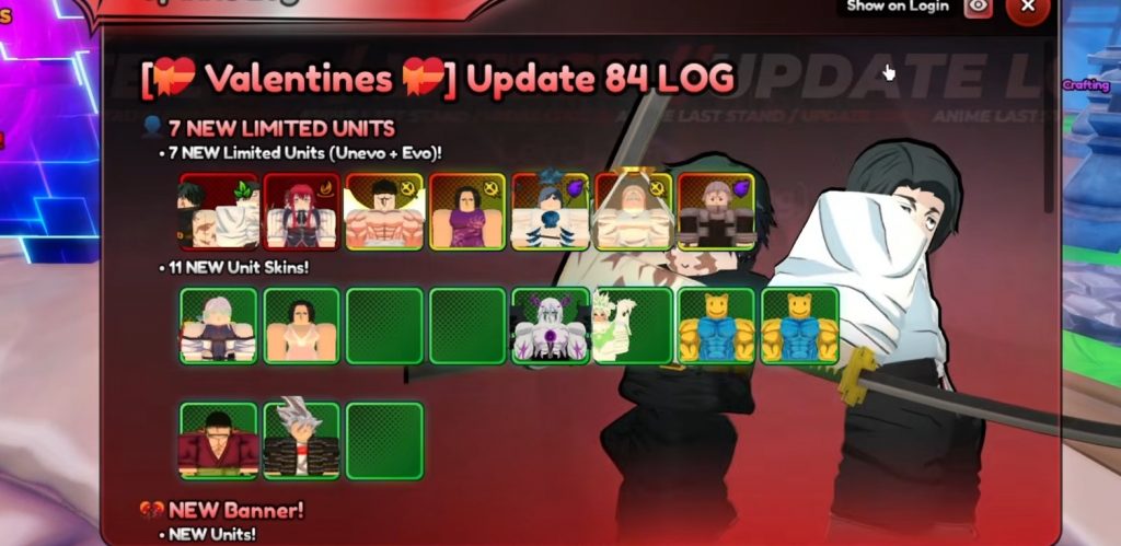Anime Last Stand Valentine Update 84 Guide, New Units, Codes & Event Breakdown!