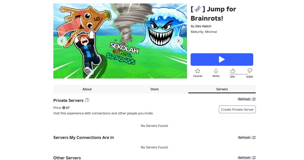 How to Create a Private Server in Jump for Brainrots Complete Guide!