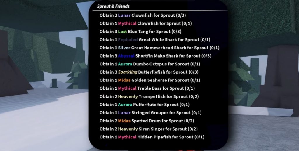 All Fisch Sprout Quest Fish Location & How to Get Them