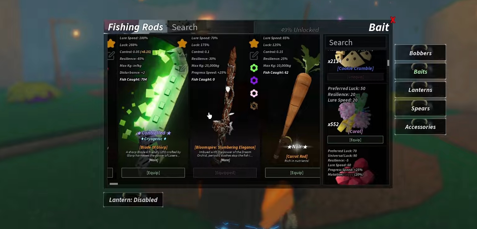 All Bloomspire Rod Variants