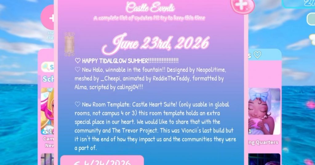 Royale High Tidalglow Update Guide New Halo, Castle Heart Suite, and Room Trading!