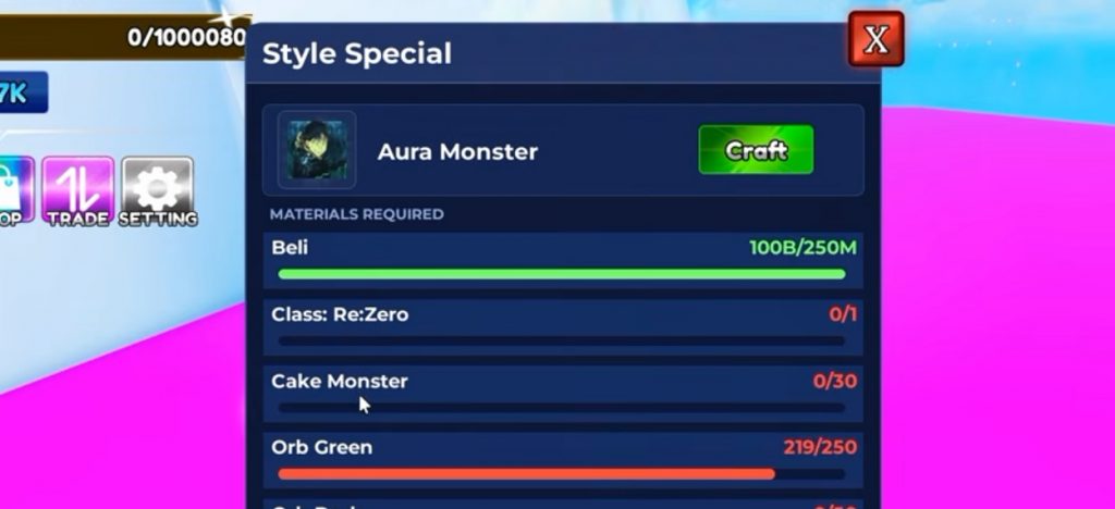 Subaru (Aura Monster) Rock Fruit Guide – How to Get Requirements, Materials, and Showcase!