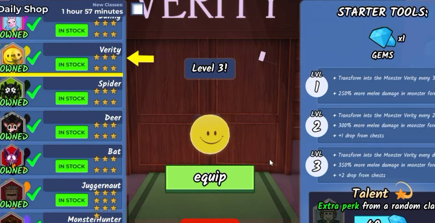 How to Unlock the Verity Class in 99 Nights in the Forest Guide