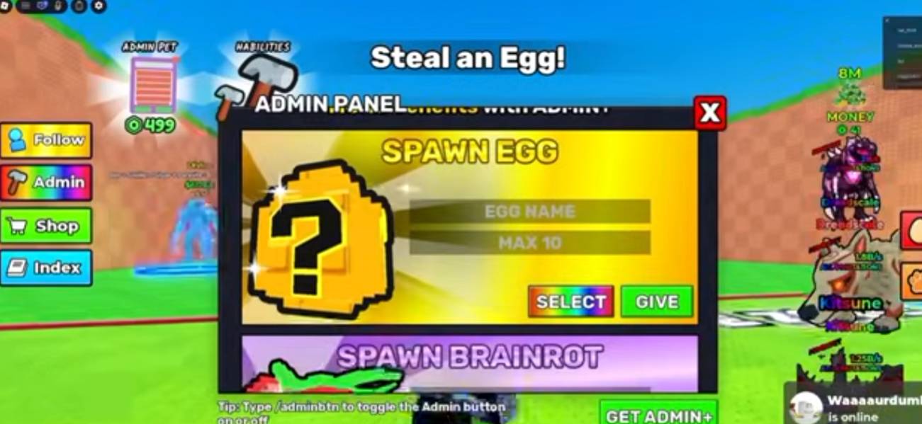 How to Get the Admin Panel in Steal an Egg Guide
