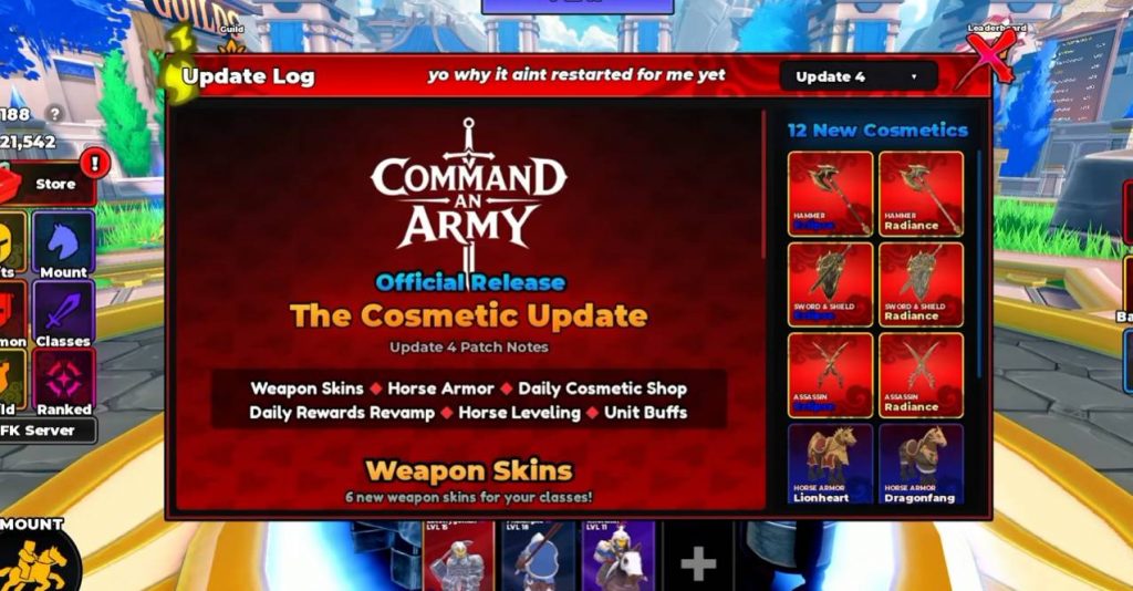 Roblox Command an Army (CAA) Cosmetic Update: All New Skins, Horse Armor, and Balance Changes
